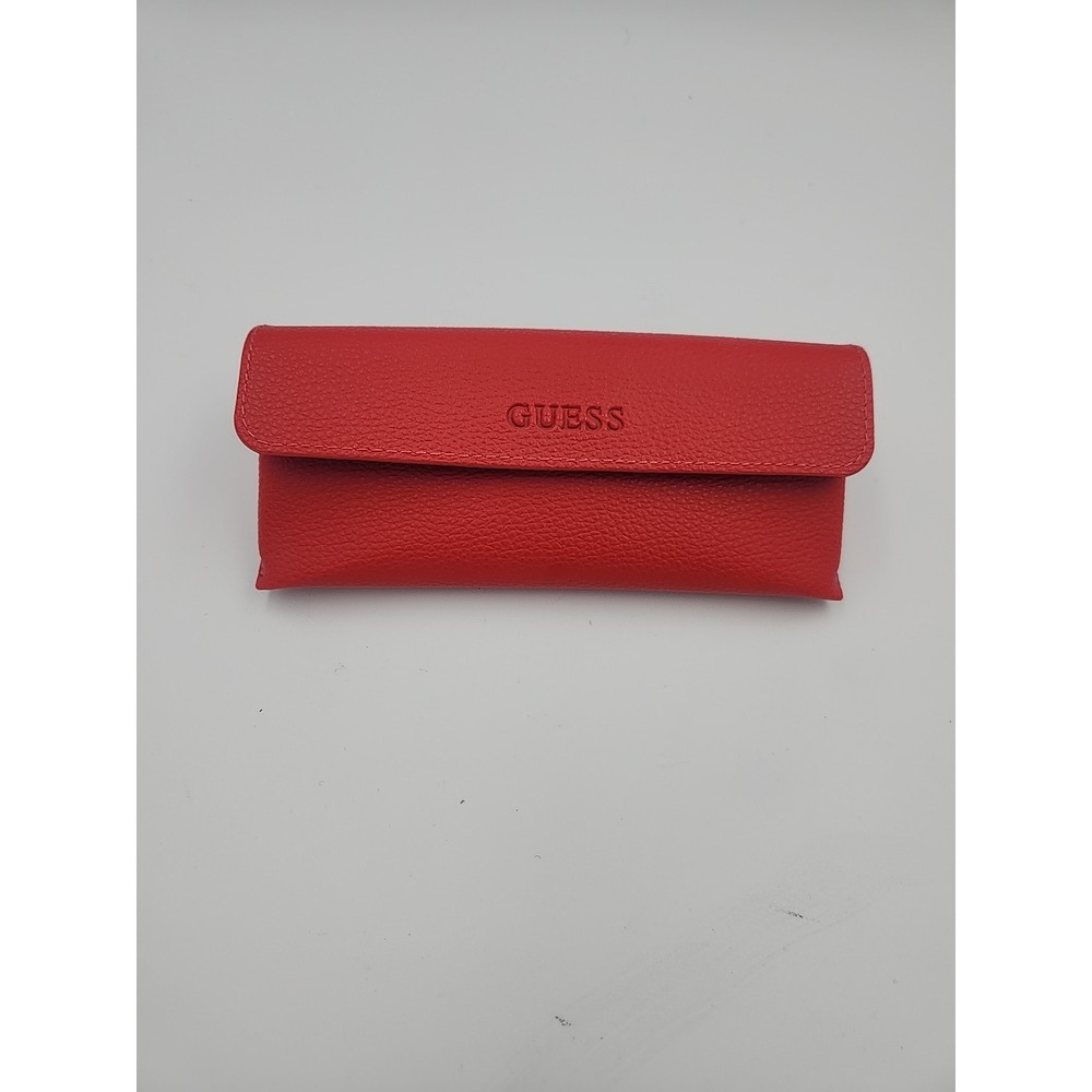 GUESS Red Case for Eyeglasses Sunglasses Faux Leather New Authentic